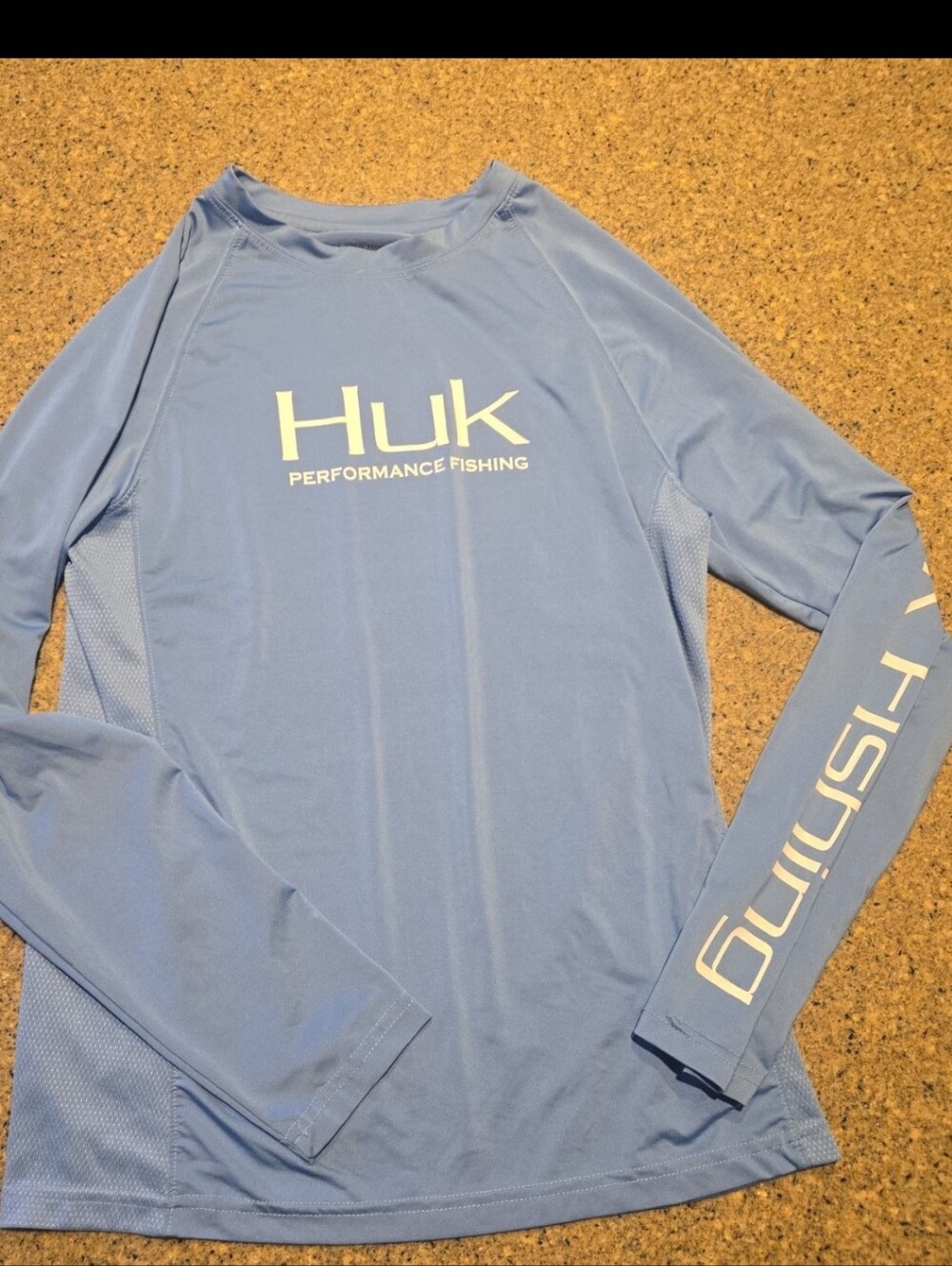 Huk Performance Fishing Youth Large Long Sleeve Shirt - Light Blue